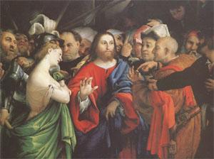 Lorenzo Lotto Christ and the Woman Taken in Adultery (mk05 France oil painting art